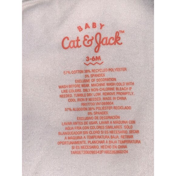 Cat & Jack Baby Girl White Blouse & Red Pants Set With Scalloped Collar Size 3-6 - Picture 7 of 12